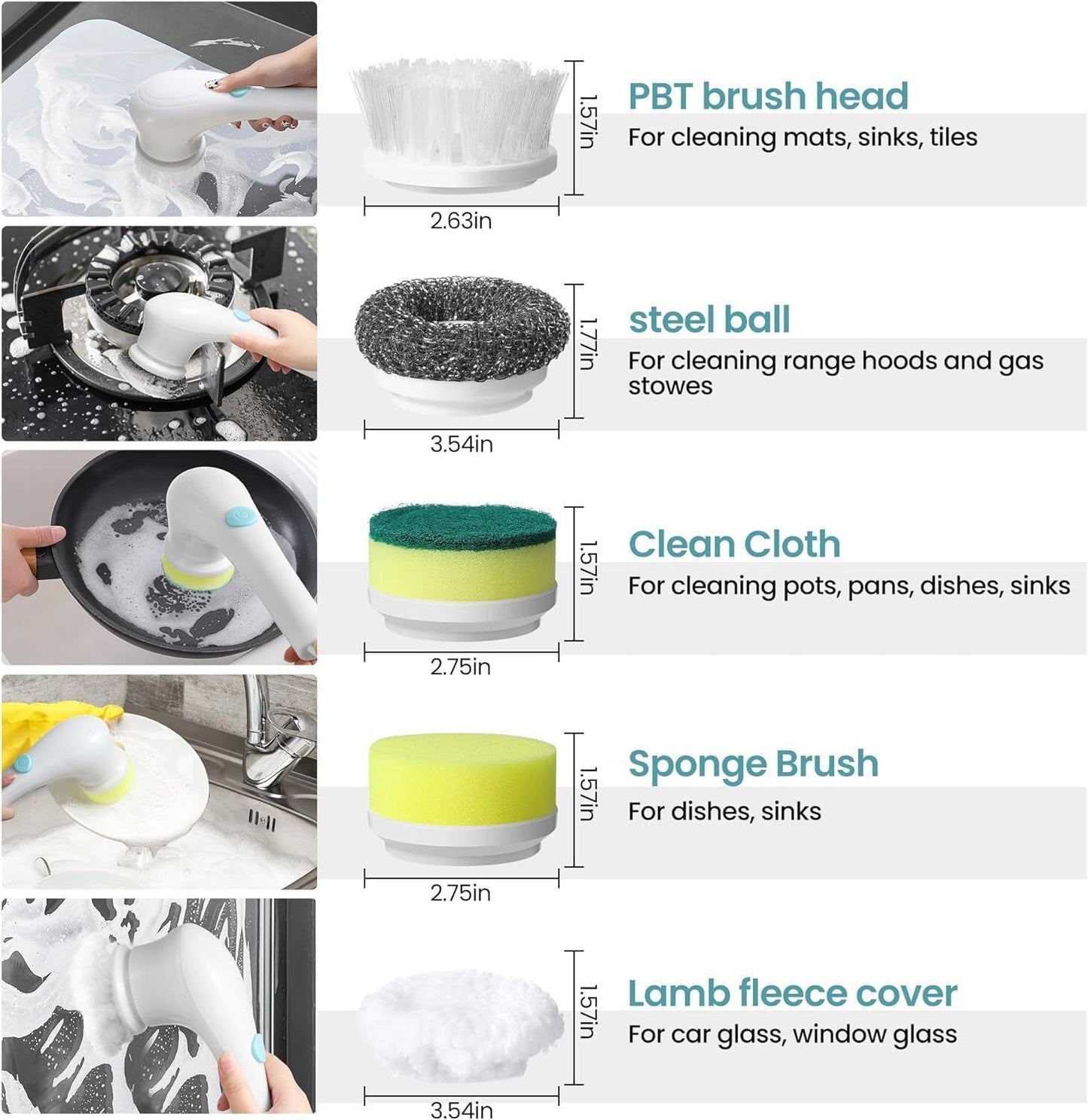 5 In 1 Handheld Electric Spin Scrubber