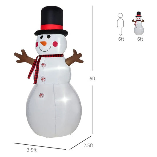 6ft Christmas Inflatables Outdoor Decorations Snowman