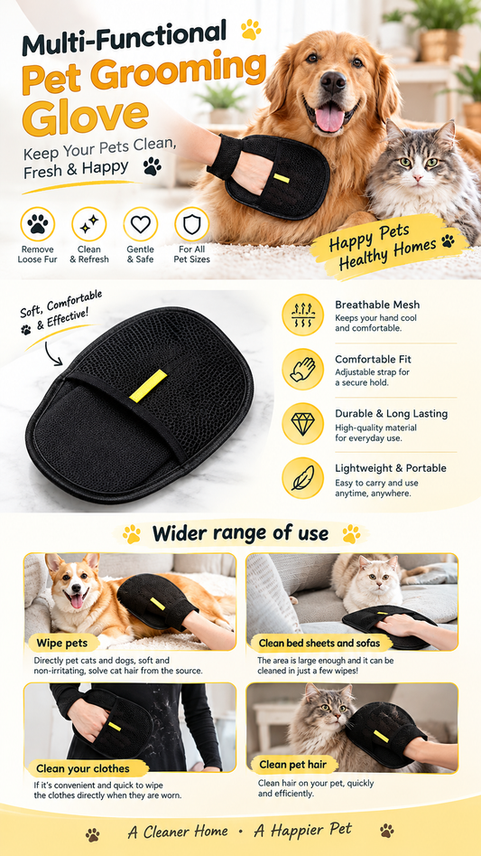 2-in-1 Pet Grooming & Hair Remover Glove