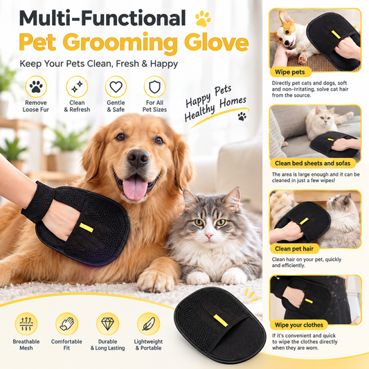 2-in-1 Pet Grooming & Hair Remover Glove